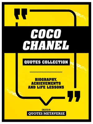 cover image of Coco Chanel--Quotes Collection